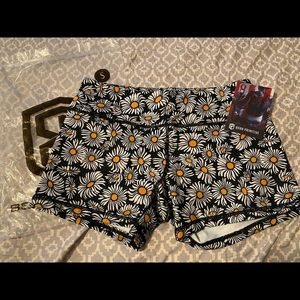 Born Primitive Double Take Booty Shorts (Black Daisies) - Small
